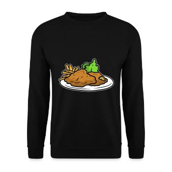 Schnitzel - Unisex Sweatshirt - black - Front - Alina (178cm) & Michal (187cm)