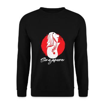 Singapore fish lion Merlion gift - Unisex Sweatshirt - black - Front - Alina (178cm) & Michal (187cm)