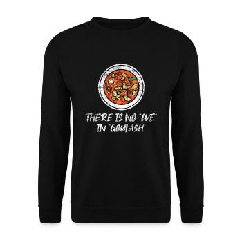Gulasch Geschenk - Unisex Pullover - Schwarz - Vorne - Alina (178cm) & Michal (187cm)