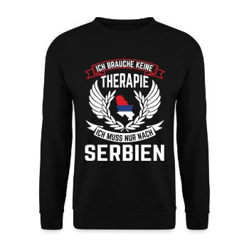 Therapie Serbien Belgrad Serbe Serbisch Geschenk - Unisex Pullover - Schwarz - Vorne - Alina (178cm) & Michal (187cm)