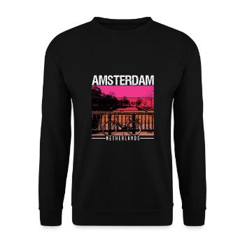 Amsterdam - Unisex Sweatshirt - black - Front - Alina (178cm) & Michal (187cm)