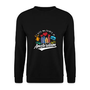 Amsterdam Moulin à vent vélo vieille ville - Sweat-shirt Unisexe - noir - Devant - Alina (178cm) & Michal (187cm)