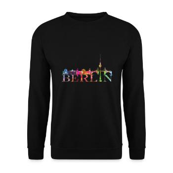 Berlin - Unisex Pullover - Schwarz - Vorne - Alina (178cm) & Michal (187cm)
