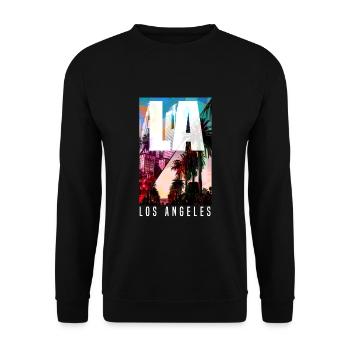 Los Angeles - Unisex Sweatshirt - black - Front - Alina (178cm) & Michal (187cm)