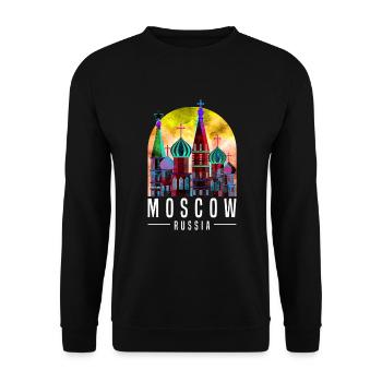 Moskau Russland - Unisex Pullover - Schwarz - Vorne - Alina (178cm) & Michal (187cm)