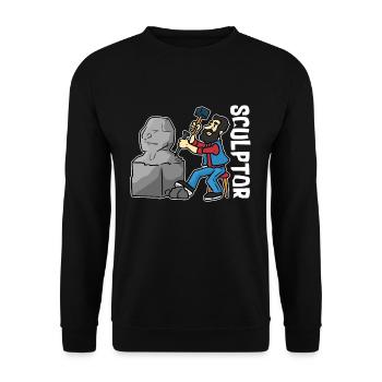 Sculpture Sculptor - Unisex Sweatshirt - black - Front - Alina (178cm) & Michal (187cm)