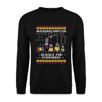 Weihnachtsgeschenk Wissenschaftler Wissenschaft - Unisex Pullover - Schwarz - Vorne - Alina (178cm) & Michal (187cm)