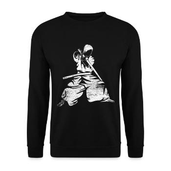Iaido Geschenk - Unisex Pullover - Schwarz - Vorne - Alina (178cm) & Michal (187cm)