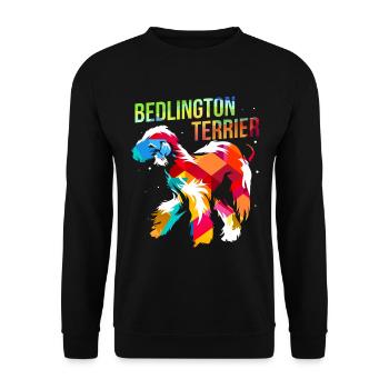 Bedlington Terrier - Unisex Pullover - Schwarz - Vorne - Alina (178cm) & Michal (187cm)