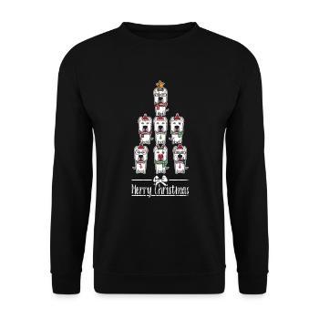 Sapin de Noël Dogo Argentino - Sweat-shirt Unisexe - noir - Devant - Alina (178cm) & Michal (187cm)
