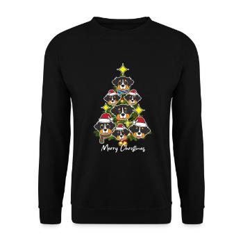 Bernese Mountain Dog Christmas Tree Gift - Unisex Sweatshirt - black - Front - Alina (178cm) & Michal (187cm)