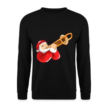 Trombone Père Noël - Sweat-shirt Unisexe - noir - Devant - Alina (178cm) & Michal (187cm)