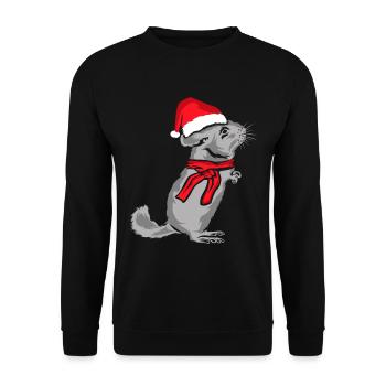 Chinchilla Weihnachten - Unisex Pullover - Schwarz - Vorne - Alina (178cm) & Michal (187cm)