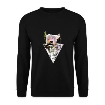 Klimawandel Eisbär - Unisex Pullover - Schwarz - Vorne - Alina (178cm) & Michal (187cm)