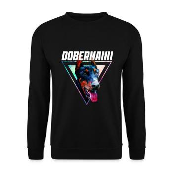 Doberman - Unisex Sweatshirt - black - Front - Alina (178cm) & Michal (187cm)