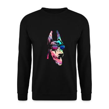 Dobermann - Unisex Pullover - Schwarz - Vorne - Alina (178cm) & Michal (187cm)
