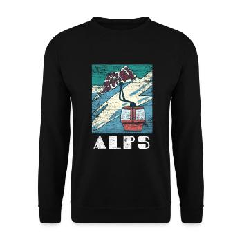 Alpen Geschenk - Unisex Pullover - Schwarz - Vorne - Alina (178cm) & Michal (187cm)