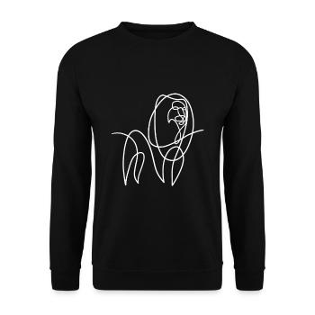 Löwe Eine Linie - Unisex Pullover - Schwarz - Vorne - Alina (178cm) & Michal (187cm)