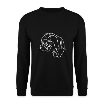 Tiger Geschenk - Unisex Pullover - Schwarz - Vorne - Alina (178cm) & Michal (187cm)