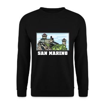 San Marino - Unisex Pullover - Schwarz - Vorne - Alina (178cm) & Michal (187cm)