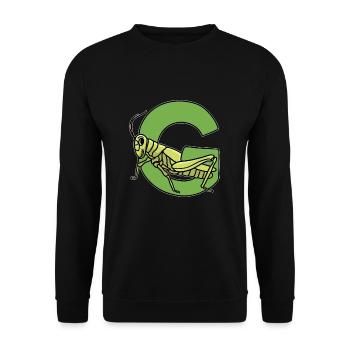 Heuschrecke - Unisex Pullover - Schwarz - Vorne - Alina (178cm) & Michal (187cm)