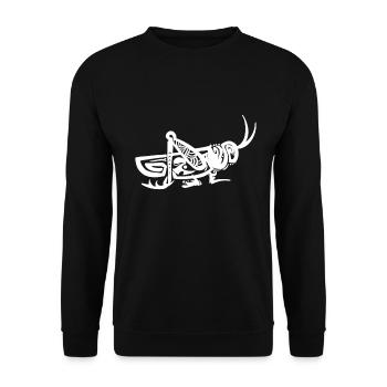 Heuschrecke - Unisex Pullover - Schwarz - Vorne - Alina (178cm) & Michal (187cm)