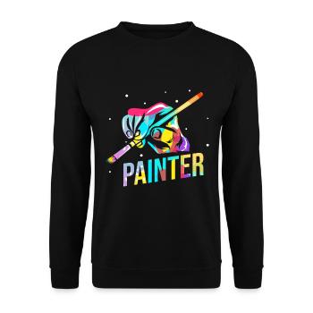 Painter gift - Unisex Sweatshirt - black - Front - Alina (178cm) & Michal (187cm)