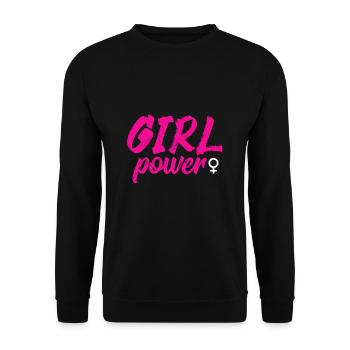 Girl Power - Unisex Pullover - Schwarz - Vorne - Alina (178cm) & Michal (187cm)
