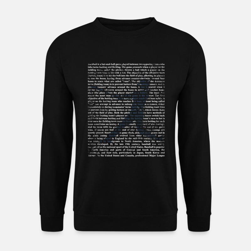 Baseball Geschenk - Unisex Pullover - Schwarz