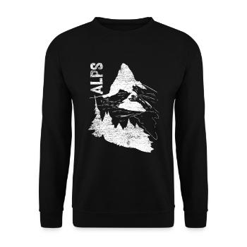 Alpen Matterhorn Schweiz Geschenk - Unisex Pullover - Schwarz - Vorne - Alina (178cm) & Michal (187cm)