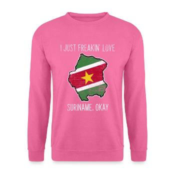 Cadeau Suriname - Sweat-shirt Unisexe - rose - Devant