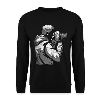 Photographe caméra cadeau - Sweat-shirt Unisexe - noir - Devant - Alina (178cm) & Michal (187cm)