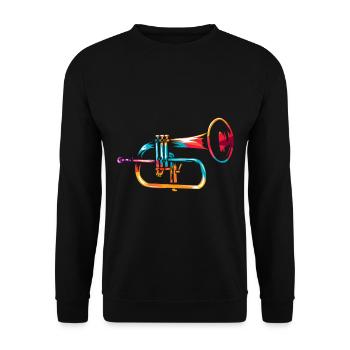 Flugelhorn trumpet - Unisex Sweatshirt - black - Front - Alina (178cm) & Michal (187cm)