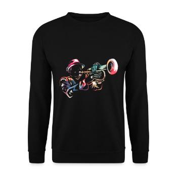 Flugelhorn trumpet - Unisex Sweatshirt - black - Front - Alina (178cm) & Michal (187cm)