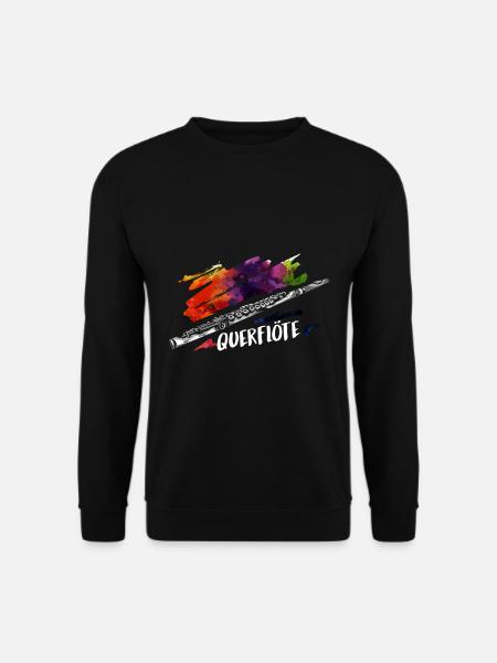 Querflöte Orchester Jazz Geschenk - Unisex Pullover - Schwarz