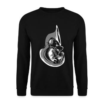 Sousaphon Geschenk - Unisex Pullover - Schwarz - Vorne - Alina (178cm) & Michal (187cm)
