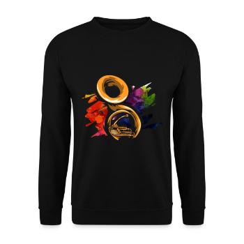 Sousaphone tuba gift - Unisex Sweatshirt - black - Front - Alina (178cm) & Michal (187cm)