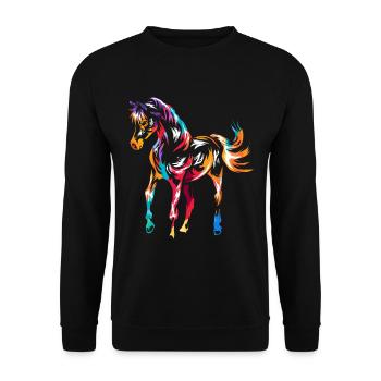 Cheval arabe - Sweat-shirt Unisexe - noir - Devant - Alina (178cm) & Michal (187cm)