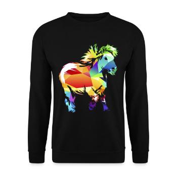 Shetlandpony - Unisex Pullover - Schwarz - Vorne - Alina (178cm) & Michal (187cm)