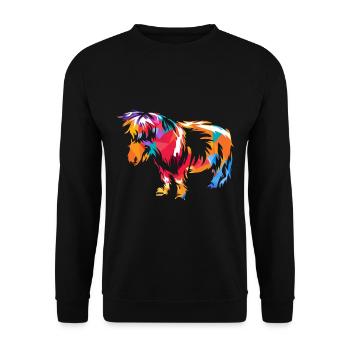 Shetlandpony - Unisex Pullover - Schwarz - Vorne - Alina (178cm) & Michal (187cm)