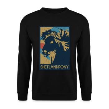 Shetlandpony - Unisex Pullover - Schwarz - Vorne - Alina (178cm) & Michal (187cm)