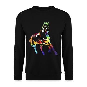 Holstein horse - Unisex Sweatshirt - black - Front - Alina (178cm) & Michal (187cm)