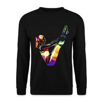 Pilates Übung - Unisex Pullover - Schwarz - Vorne - Alina (178cm) & Michal (187cm)