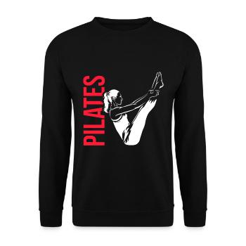 Pilates exercise - Unisex Sweatshirt - black - Front - Alina (178cm) & Michal (187cm)