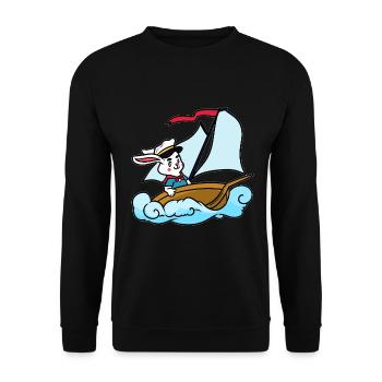 Segeln Kaninchen Kinder - Unisex Pullover - Schwarz - Vorne - Alina (178cm) & Michal (187cm)
