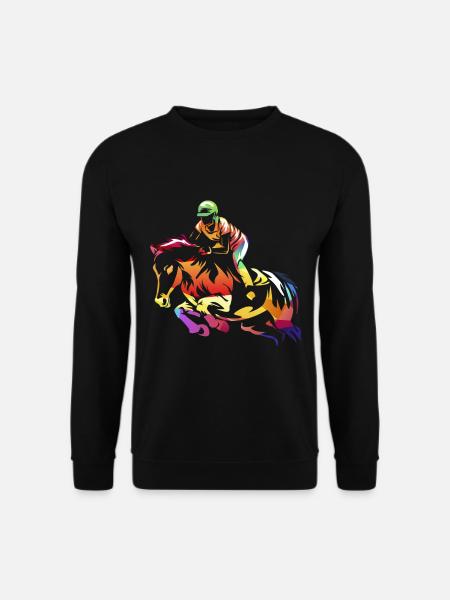 Saut d'obstacles sport équestre saut d'obstacles - Sweat-shirt Unisexe - noir