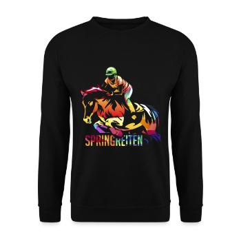 Springreiten Reitsport - Unisex Pullover - Schwarz - Vorne - Alina (178cm) & Michal (187cm)