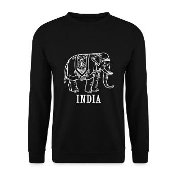 Éléphant d'Inde Éléphant d'Asie - Sweat-shirt Unisexe - noir - Devant - Alina (178cm) & Michal (187cm)
