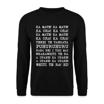 Haka Neuseeland Rugby - Unisex Pullover - Schwarz - Vorne - Alina (178cm) & Michal (187cm)
