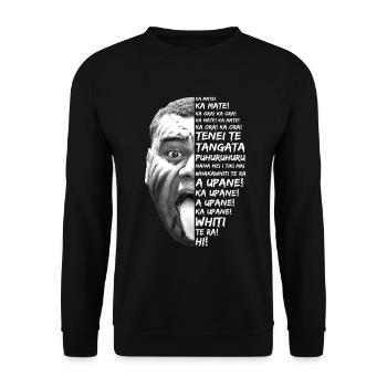Haka Neuseeland Rugby - Unisex Pullover - Schwarz - Vorne - Alina (178cm) & Michal (187cm)